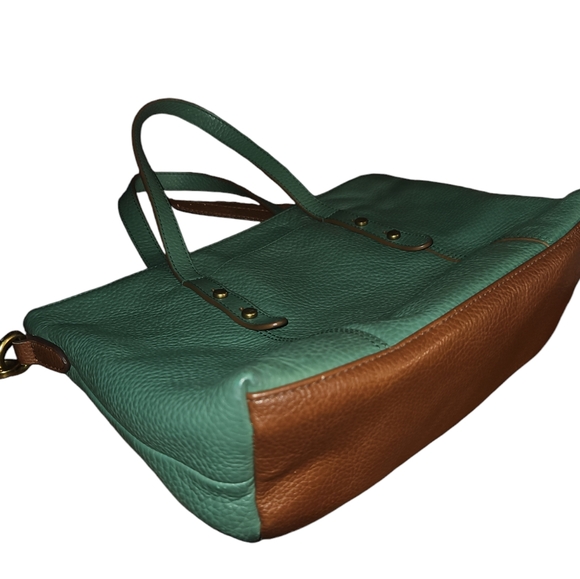 Fossil Jenna Satchel 2 Tone Tote/Shoulder Bag - Picture 3 of 13